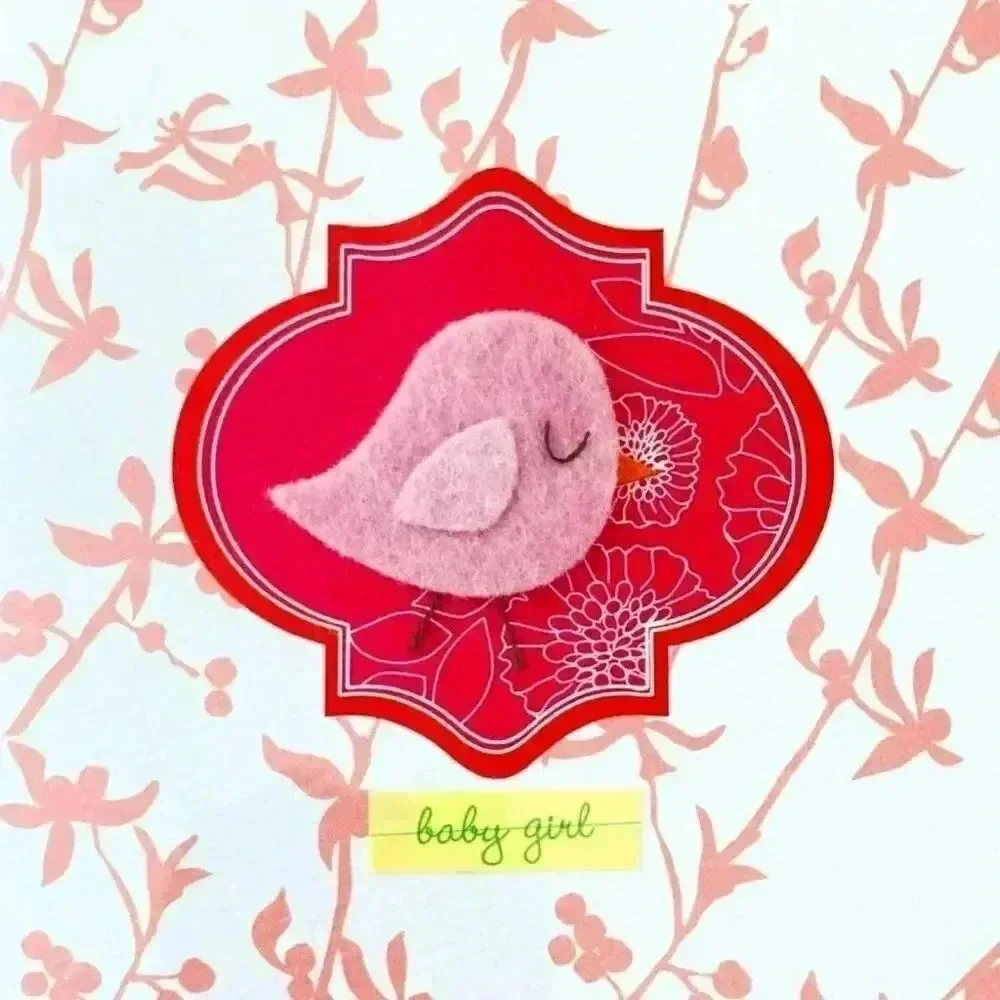 Congratulations 3D Felt Baby Bird Greeting Card